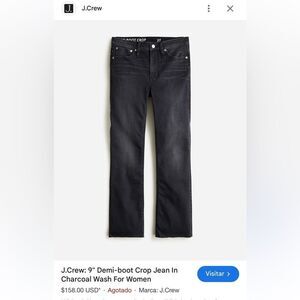 J.Crew Billie Demi Boot Crop Jeans Women’s Size 28 Black Raw Hem Style BK644